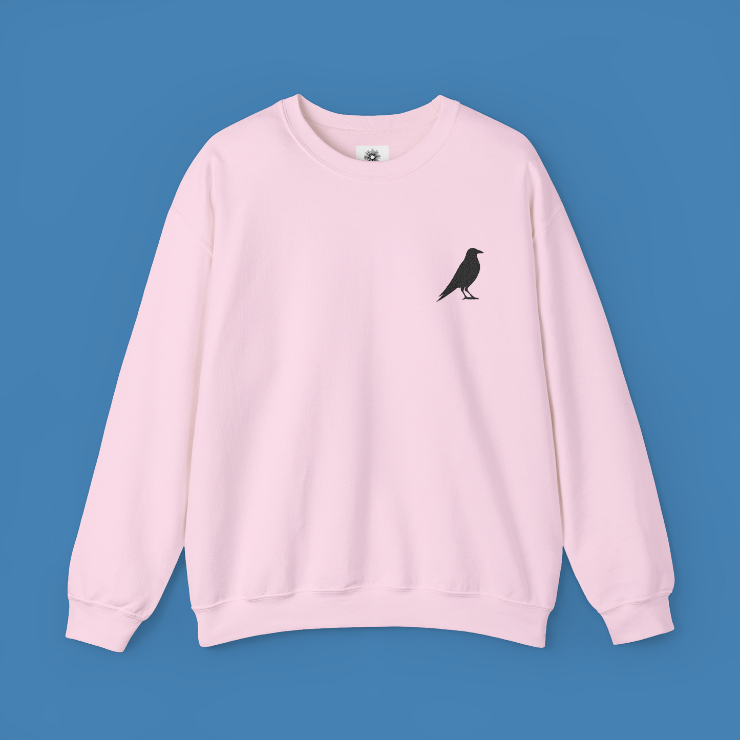 Embroidered Crow Crewneck Sweatshirt