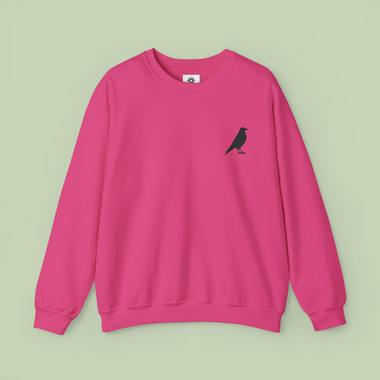 Embroidered Crow Crewneck Sweatshirt