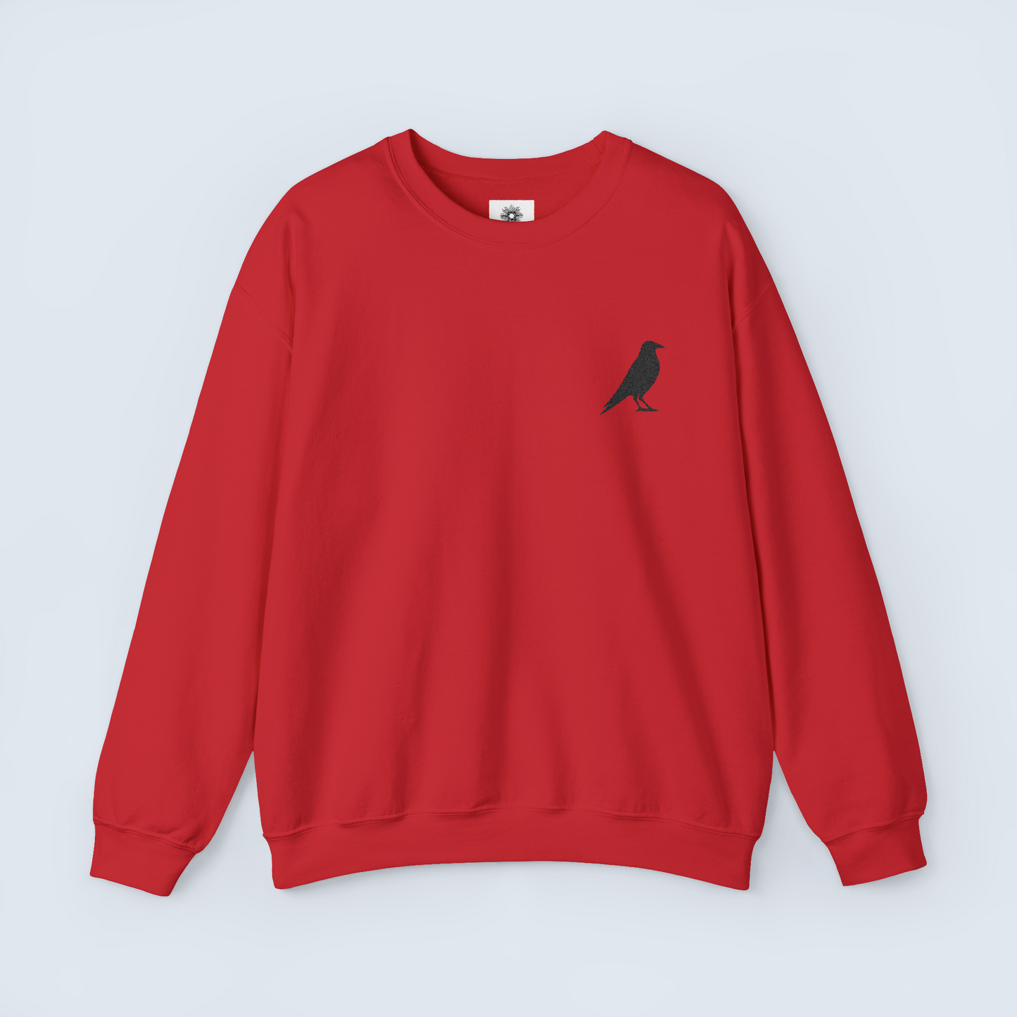 Embroidered Crow Crewneck Sweatshirt