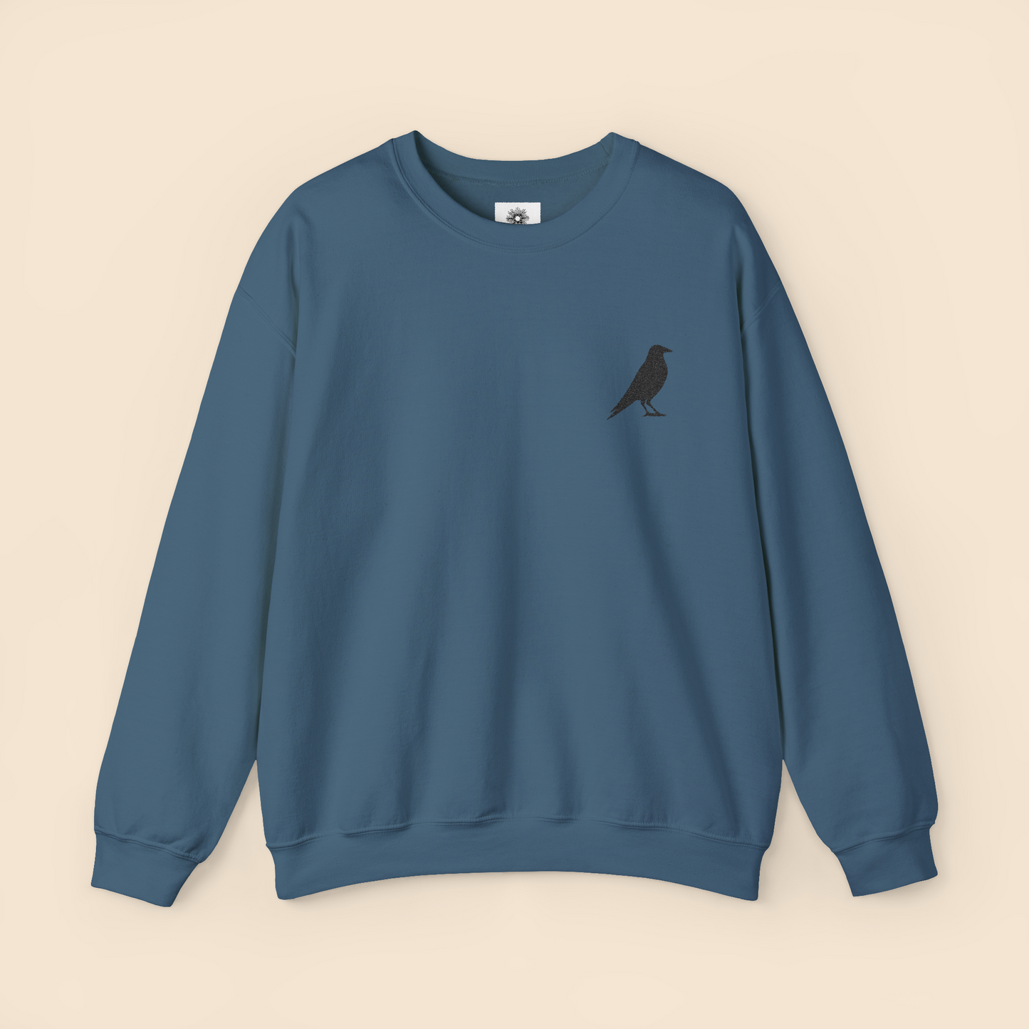 Embroidered Crow Crewneck Sweatshirt