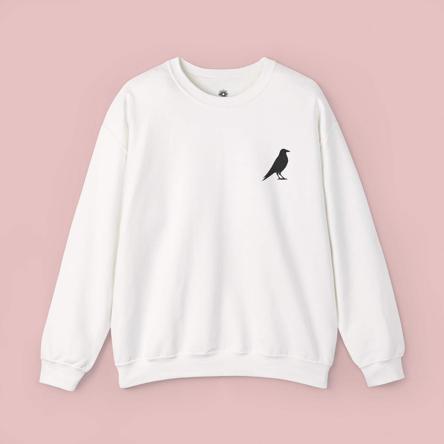 Embroidered Crow Crewneck Sweatshirt
