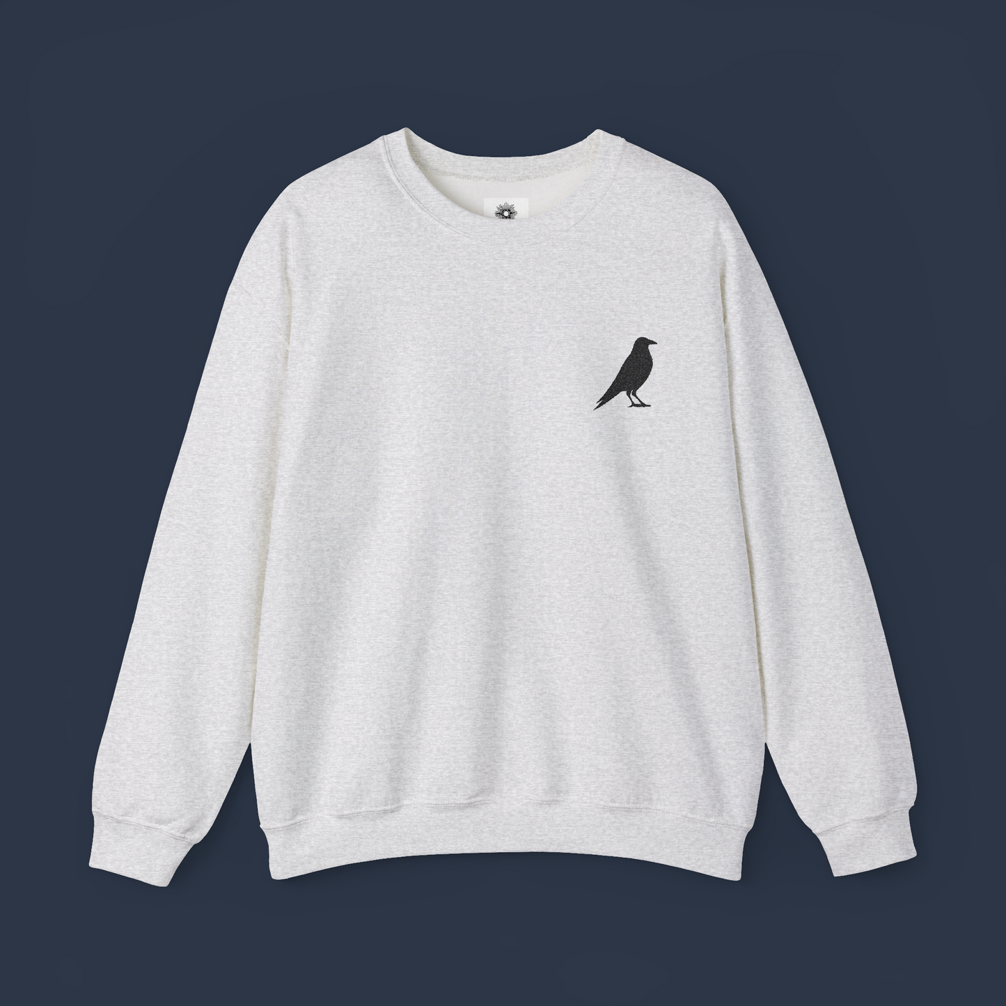 Embroidered Crow Crewneck Sweatshirt
