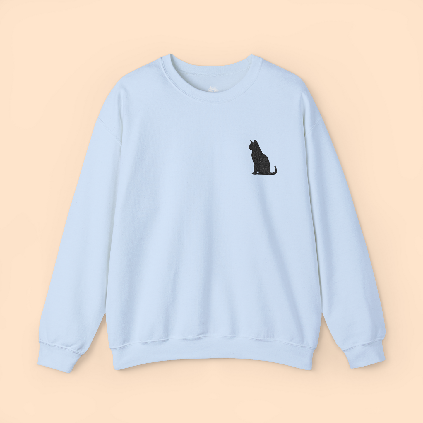 Embroidered Black Cat Crewneck Sweatshirt