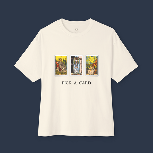 'Pick a card' Oversized Boxy Tee
