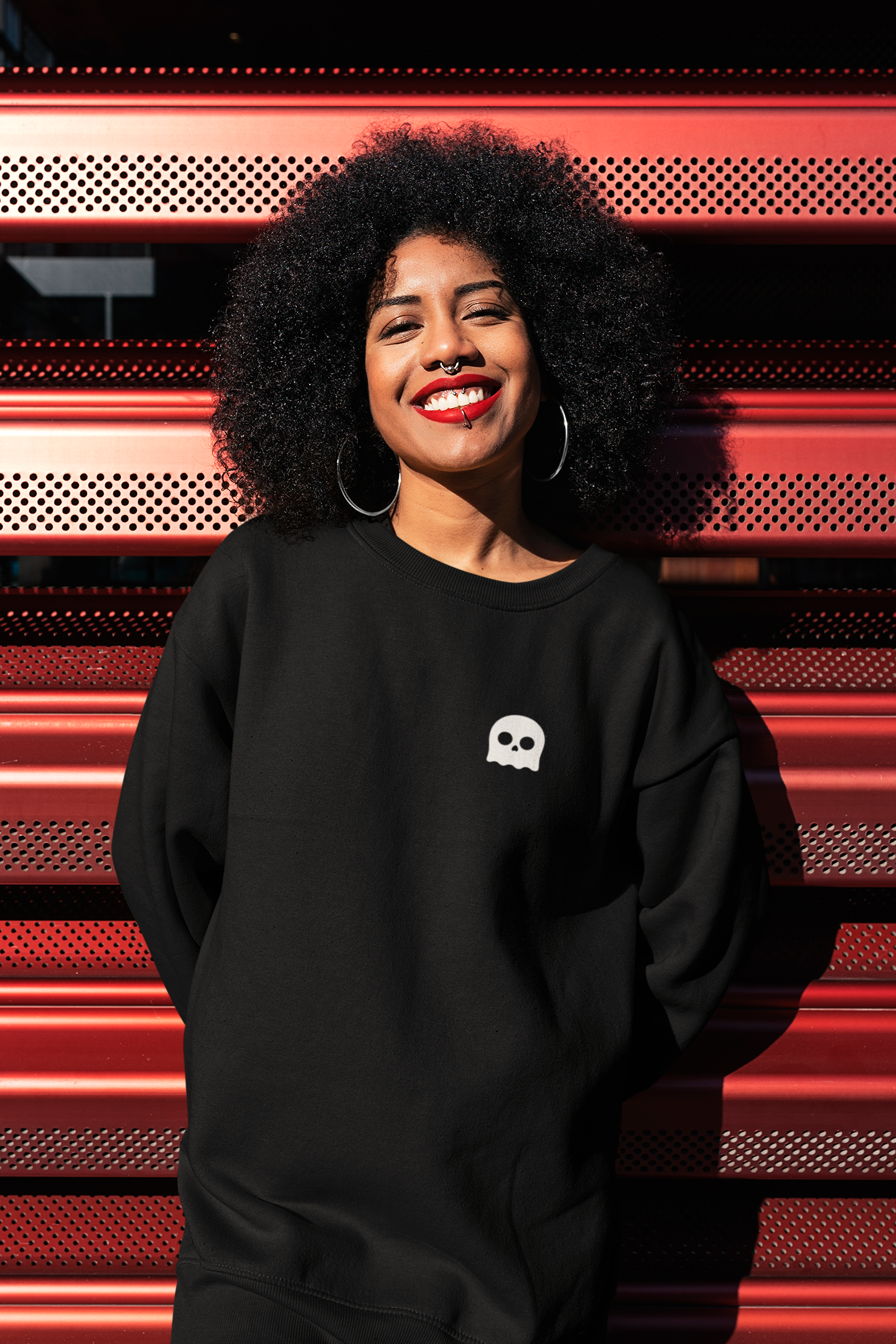 Embroidered Ghost Crewneck Sweatshirt