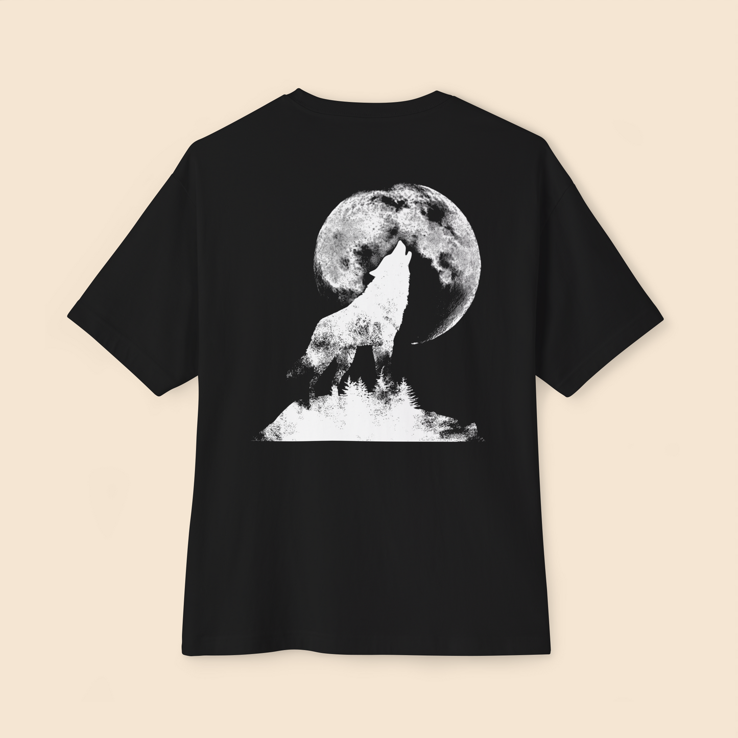 Oversized Boxy Tee 'Howling Wolf'
