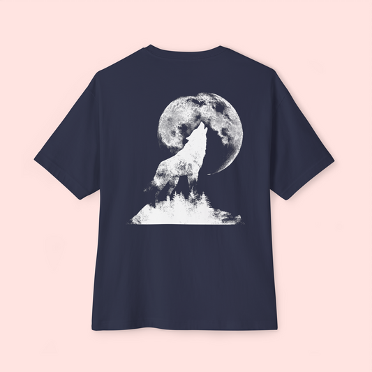 Oversized Boxy Tee 'Howling Wolf'