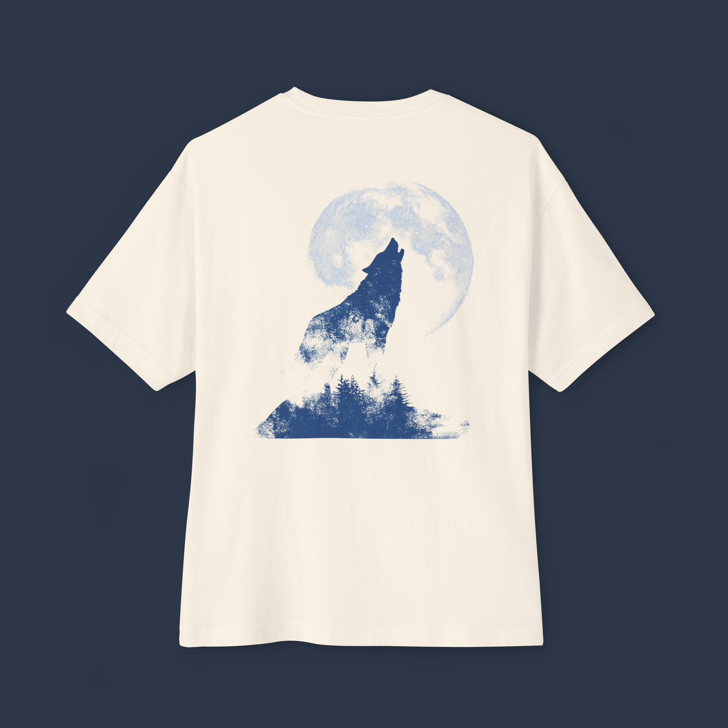 Oversized Boxy Tee 'Howling Wolf'
