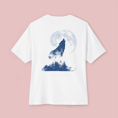 Oversized Boxy Tee 'Howling Wolf'