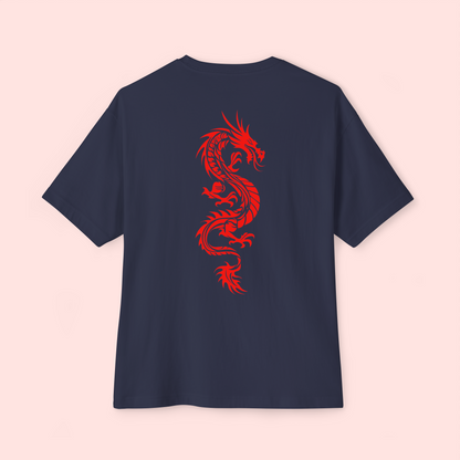 Oversized Boxy Tee 'Red Dragon'