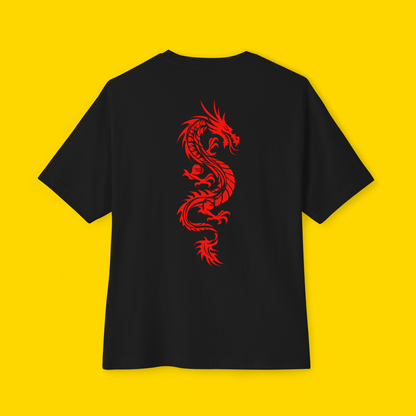 Oversized Boxy Tee 'Red Dragon'