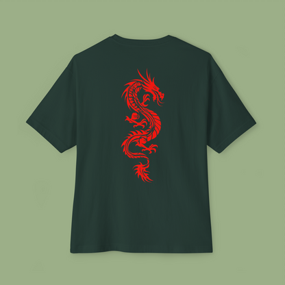 Oversized Boxy Tee 'Red Dragon'