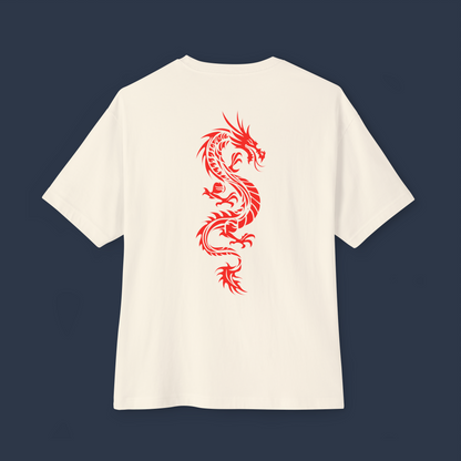 Oversized Boxy Tee 'Red Dragon'