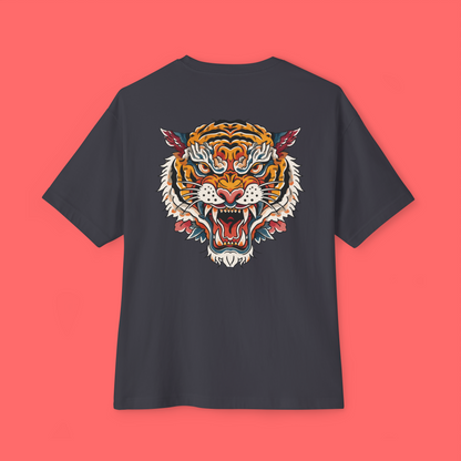 Unisex Oversized 'Tiger Head' Boxy Tee