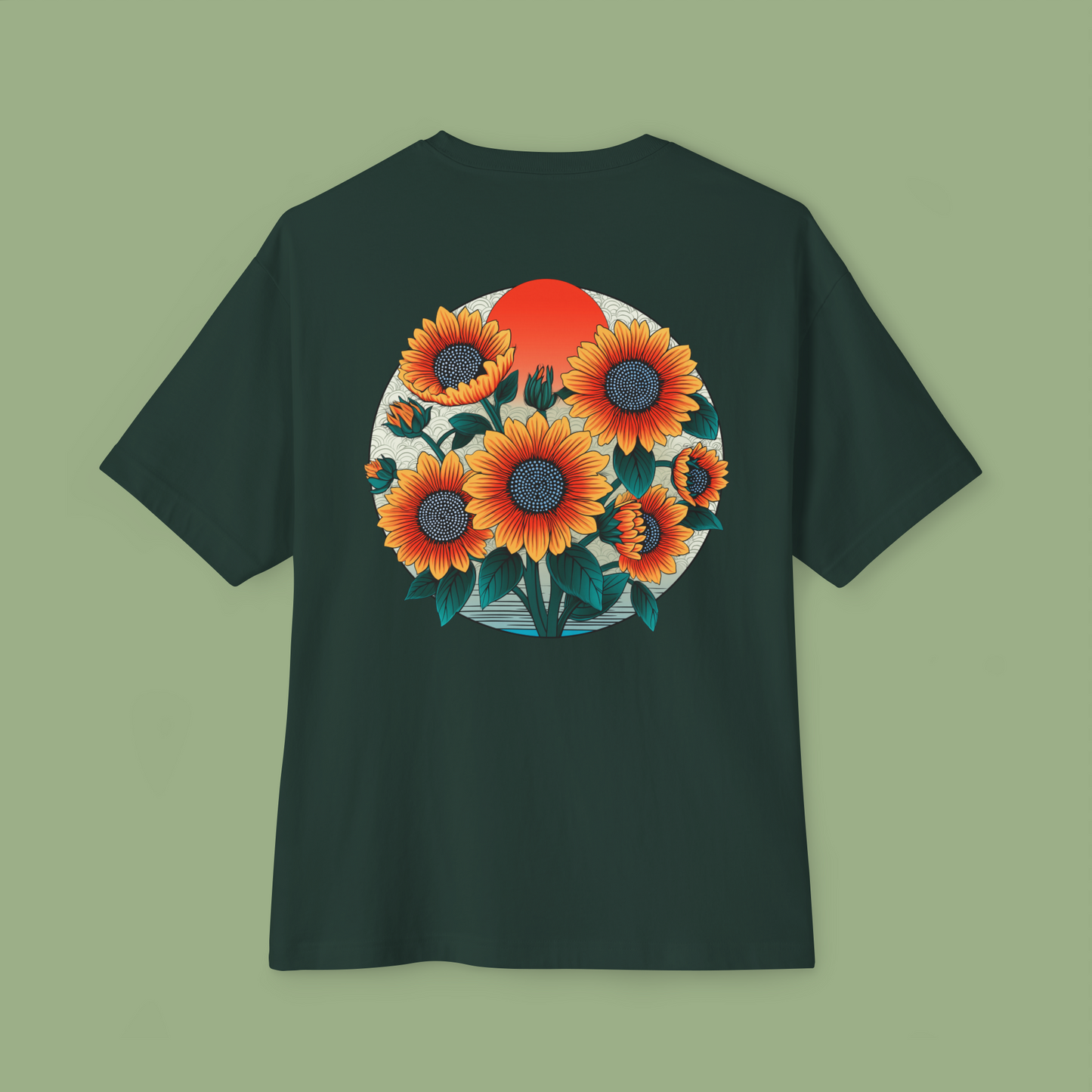 Oversized Boxy Tee 'Sunflowers'