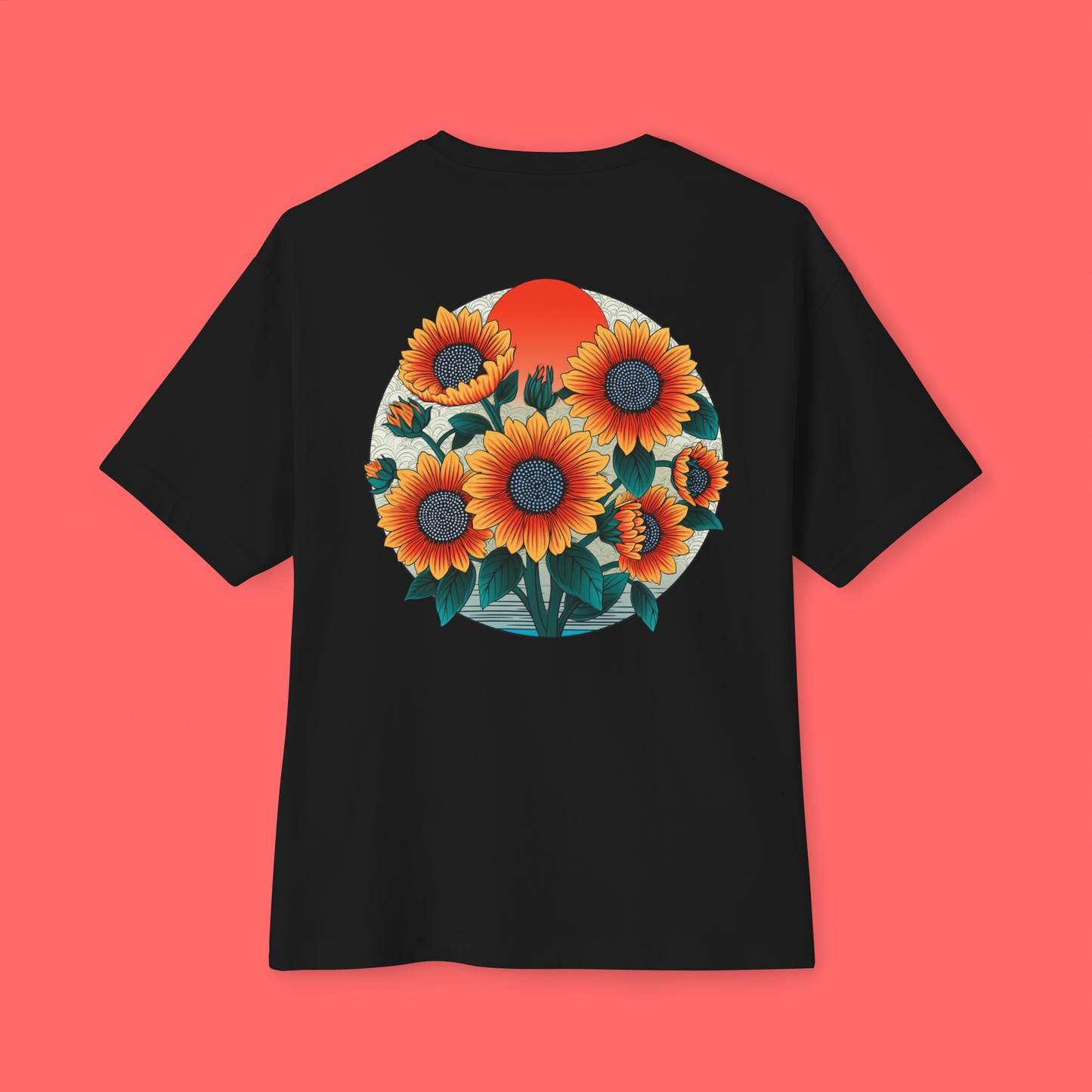 Oversized Boxy Tee 'Sunflowers'