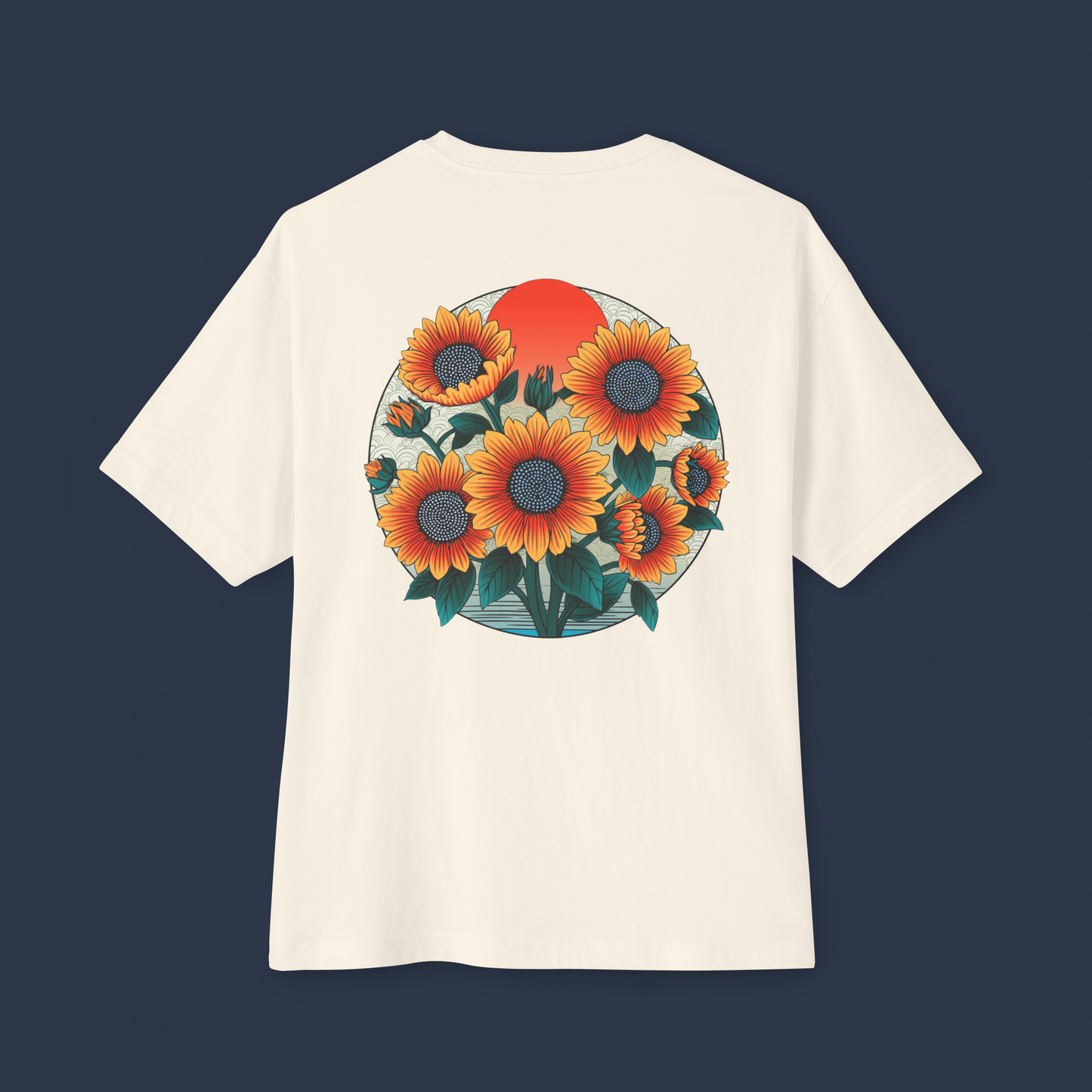 Oversized Boxy Tee 'Sunflowers'