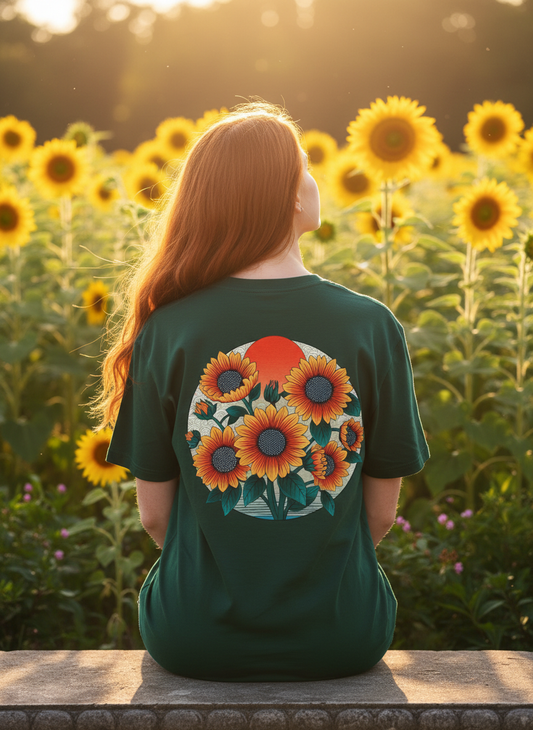 Oversized Boxy Tee 'Sunflowers'
