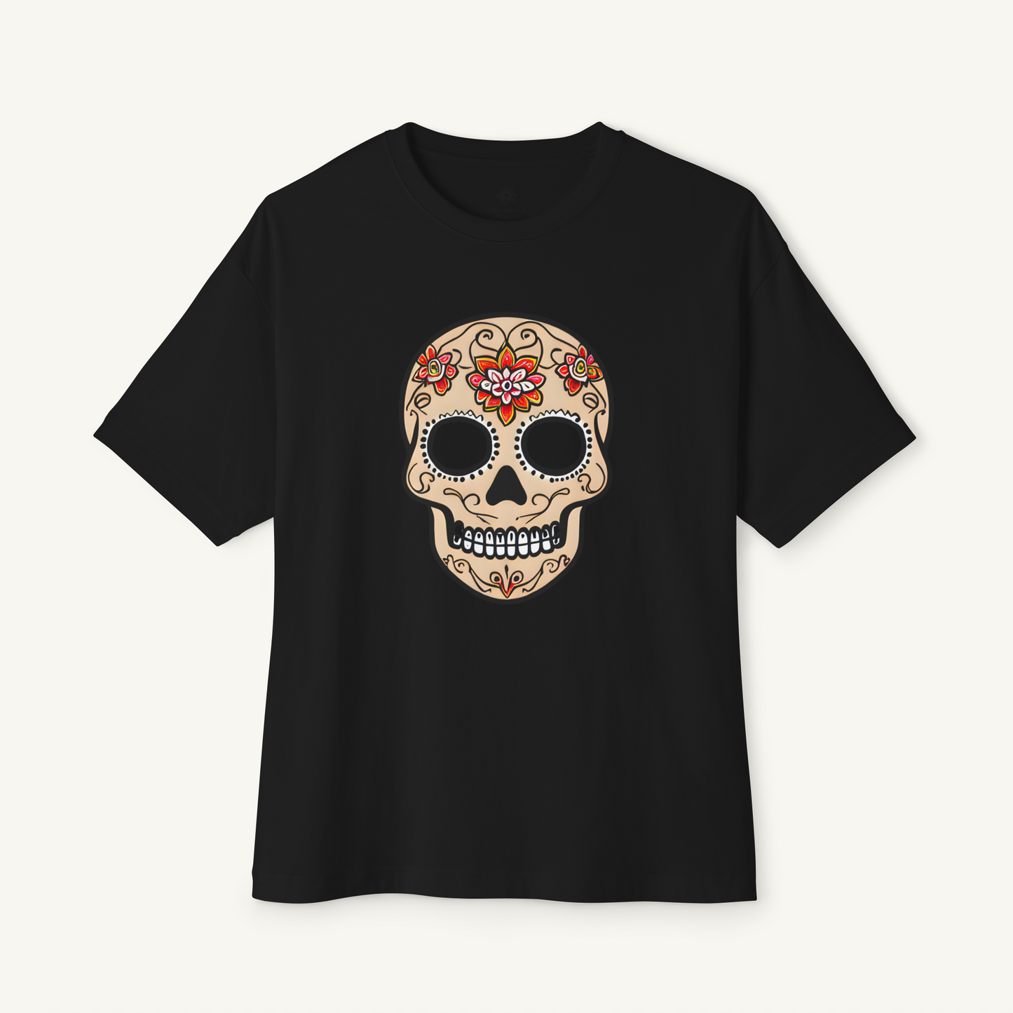 Oversized Boxy Tee 'Dia de Muertos skull'