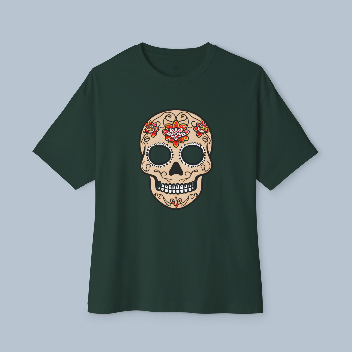 Oversized Boxy Tee 'Dia de Muertos skull'