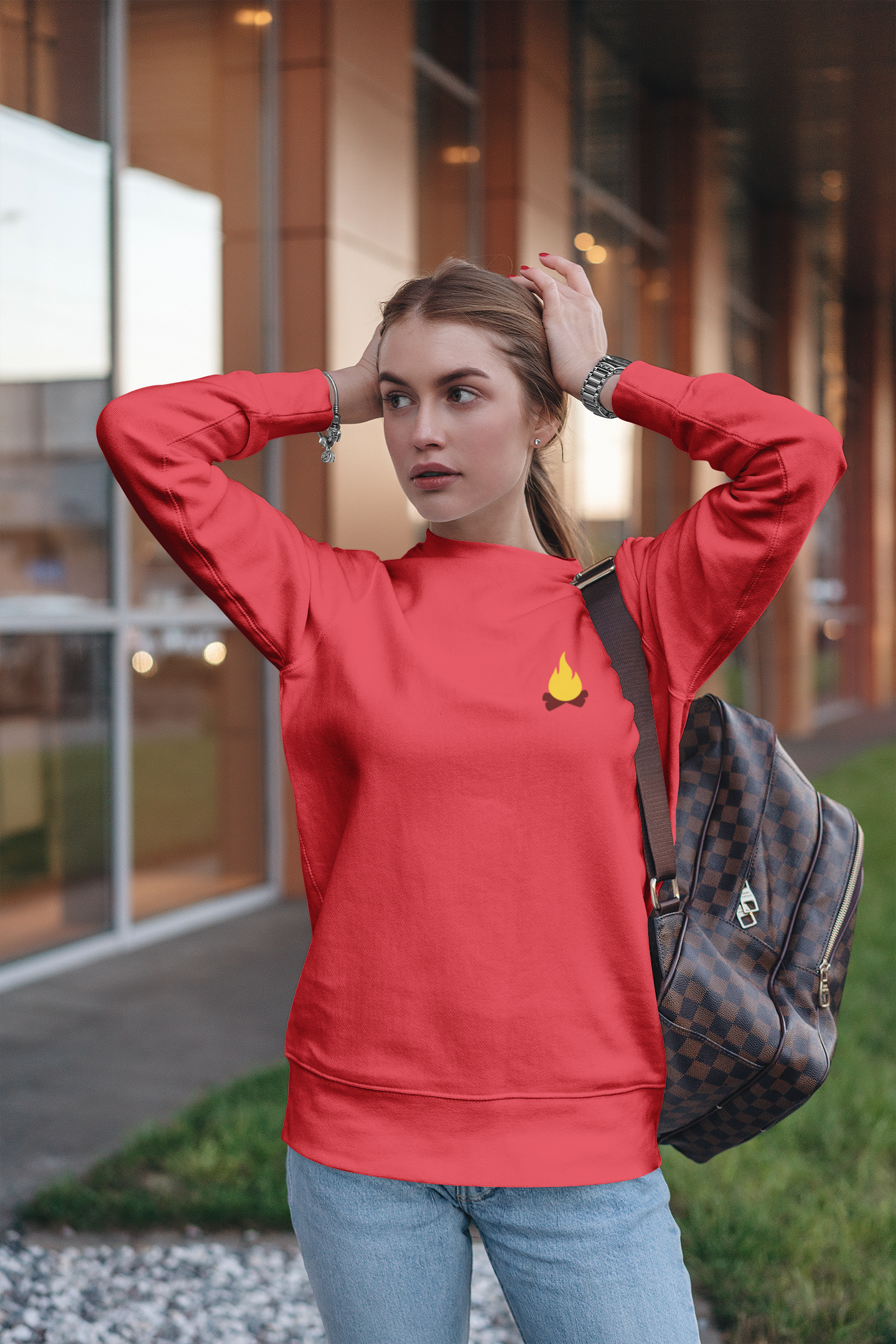 Embroidered 'Campfire' Crewneck Sweatshirt