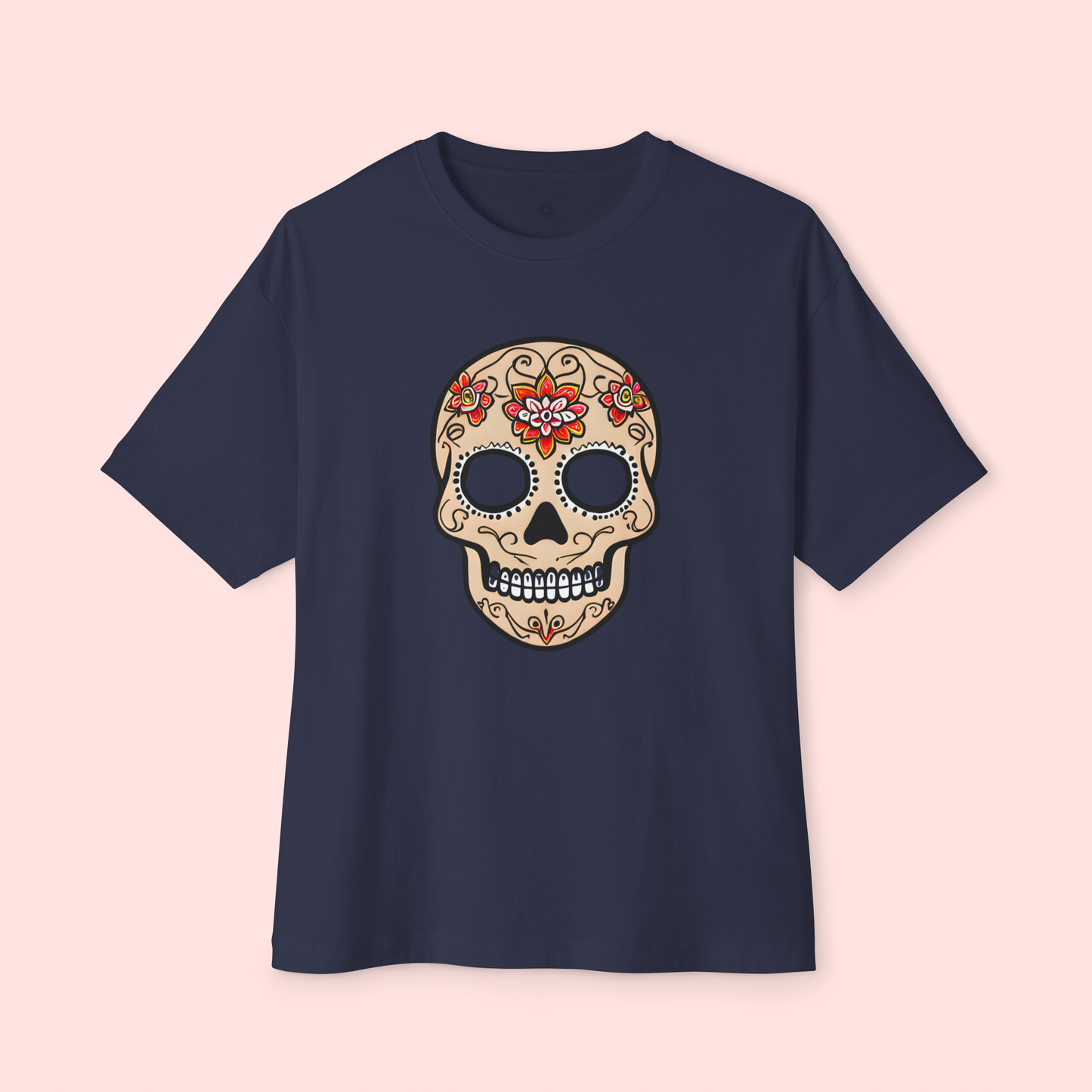 Oversized Boxy Tee 'Dia de Muertos skull'