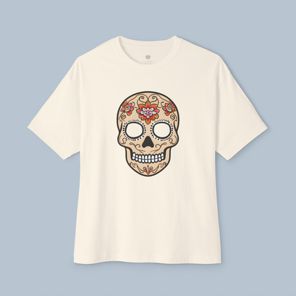 Oversized Boxy Tee 'Dia de Muertos skull'