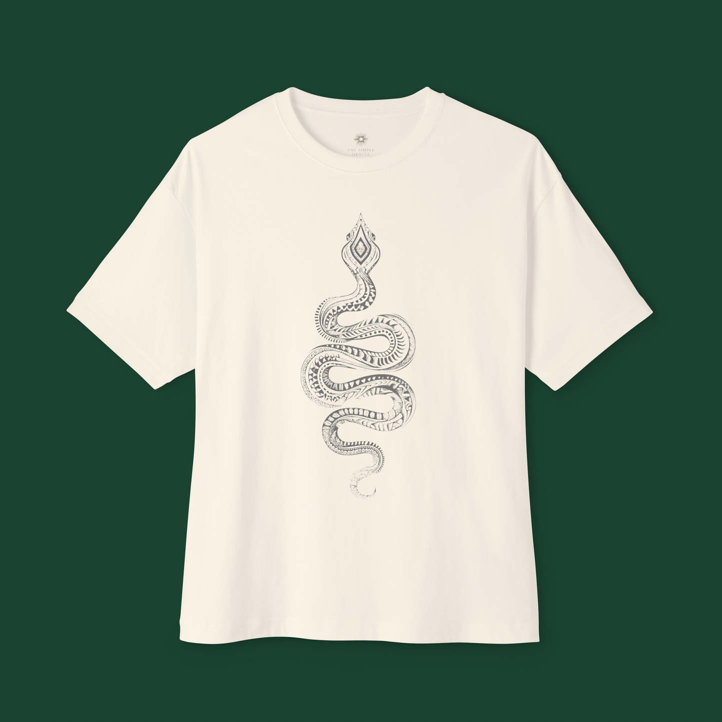 Oversized Boxy Tee 'Tribal Snake'