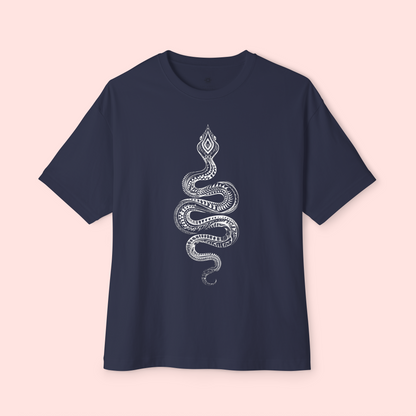 Oversized Boxy Tee 'Tribal Snake'