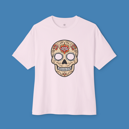 Oversized Boxy Tee 'Dia de Muertos skull'