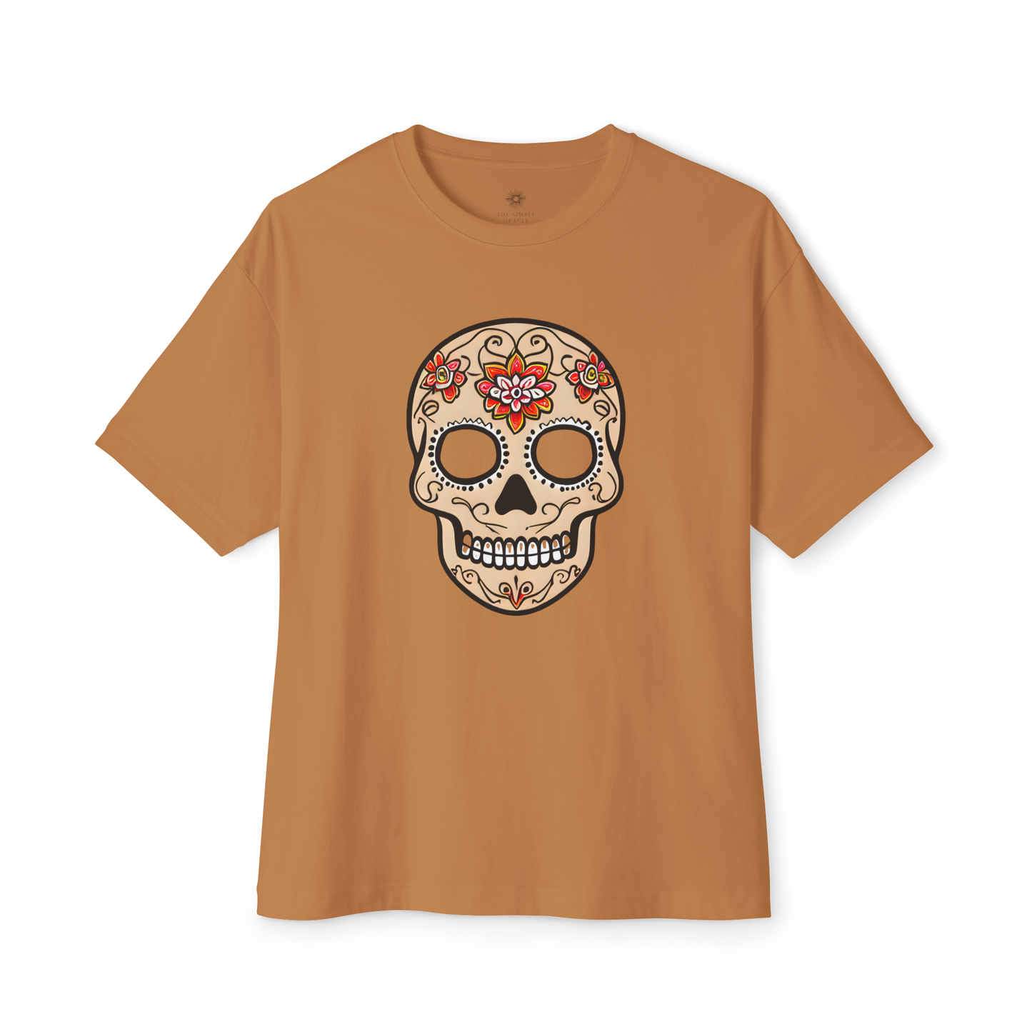 Oversized Boxy Tee 'Dia de Muertos skull'