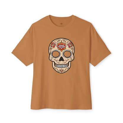 Oversized Boxy Tee 'Dia de Muertos skull'