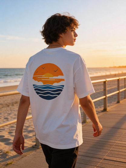 Oversized Boxy Tee 'Sun & Sea'