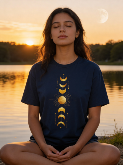 Oversized Boxy Tee 'Moon Phases'
