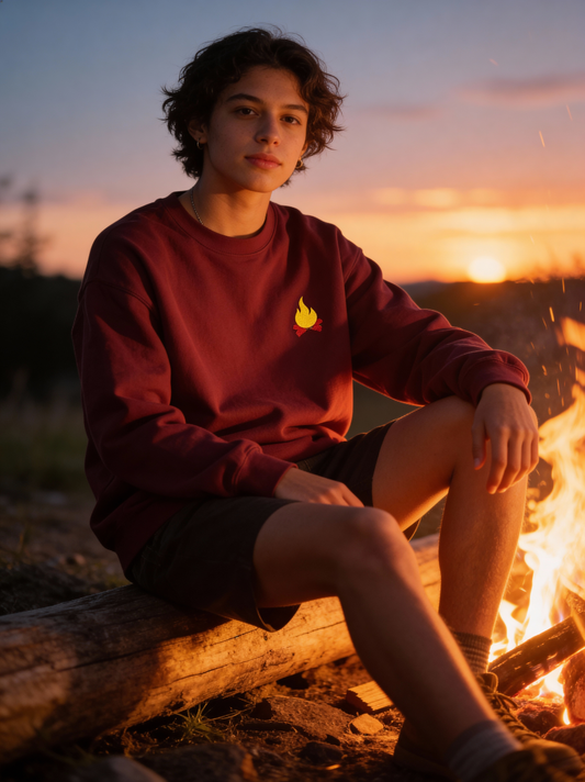 Embroidered 'Campfire' Crewneck Sweatshirt