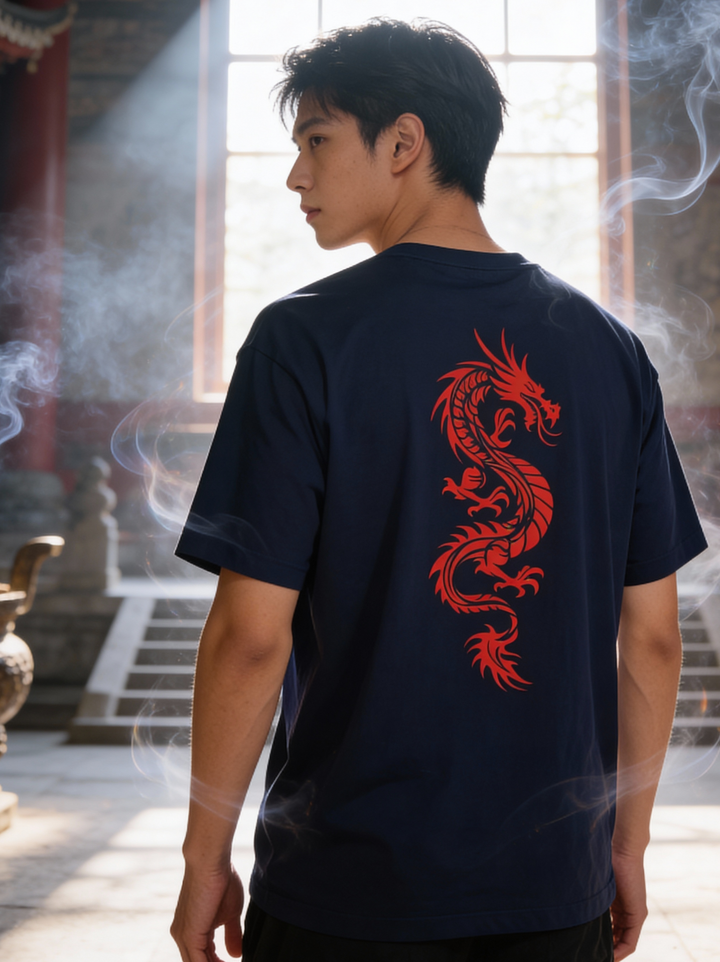 Oversized Boxy Tee 'Red Dragon'