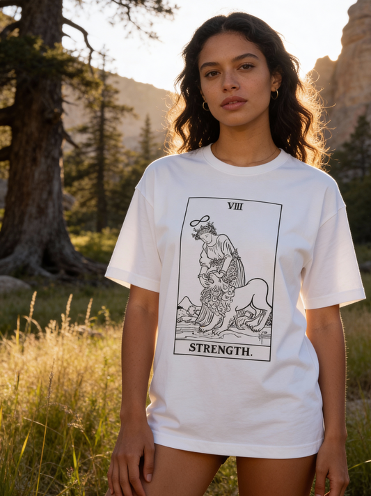 Oversized Tarot Boxy Tee 'Strength'