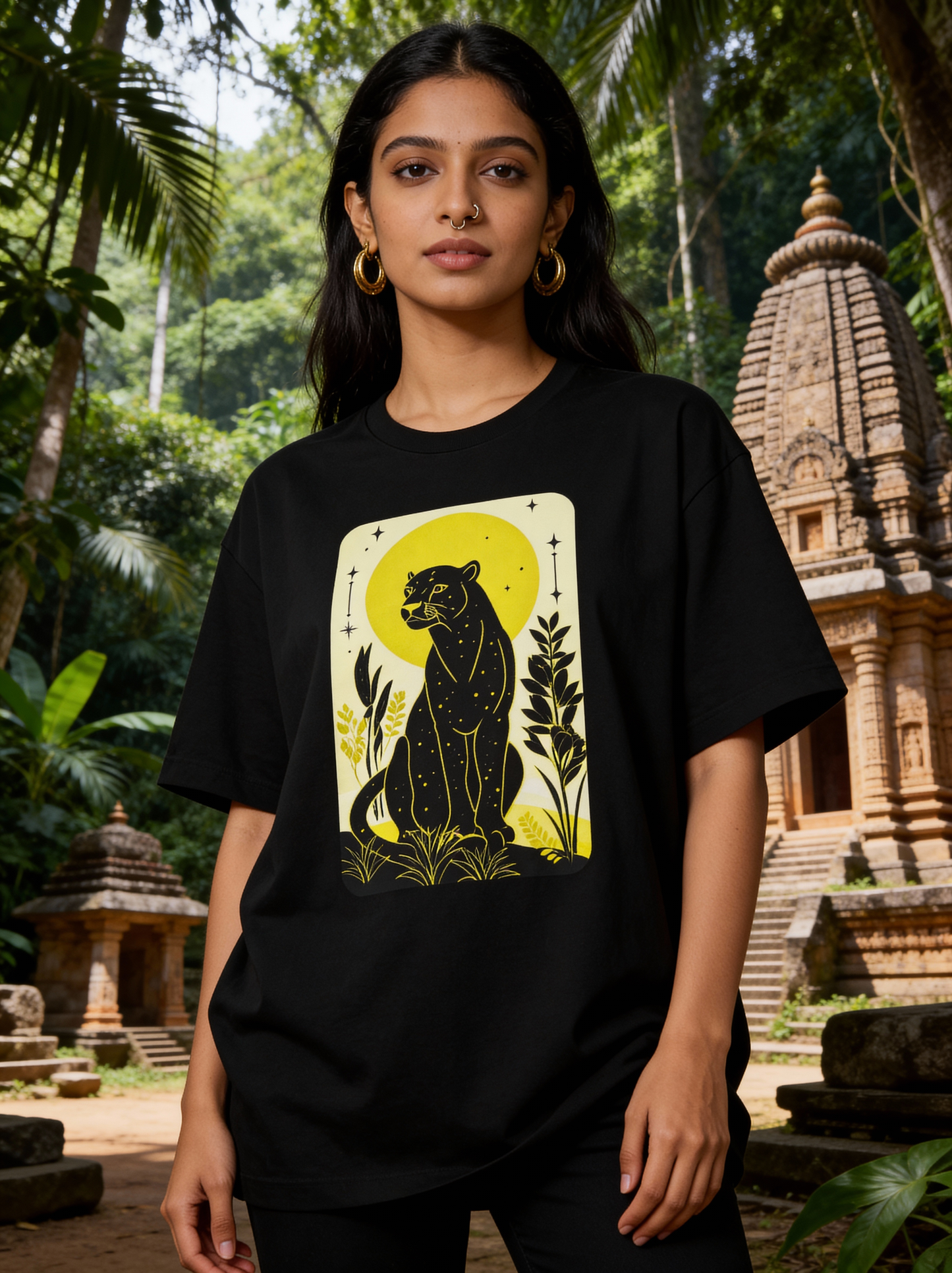 Oversized Boxy Tee 'Midnight Panther'