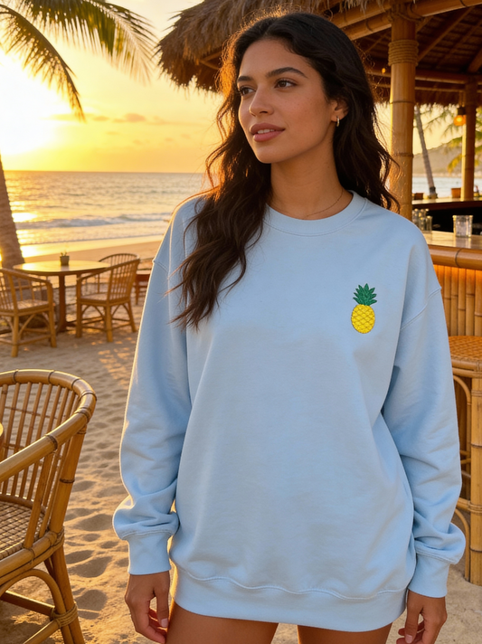 Embroidered 'Pineapple' Crewneck Sweatshirt
