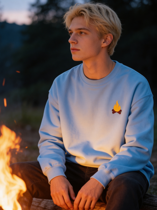 Embroidered 'Campfire' Crewneck Sweatshirt